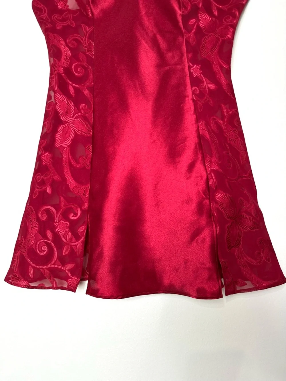 Vintage Red Satin Slip Dress Romantic Feminine Y2K Baddie Indie Sleaze Rose - Picture 3 of 10